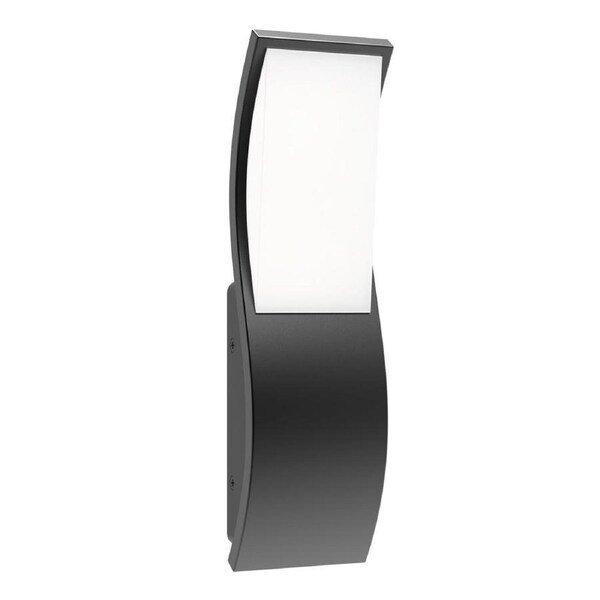 Ola Exterior LED Wavy Rectangular Surface Mounted Wall Light IP65 Dark Grey