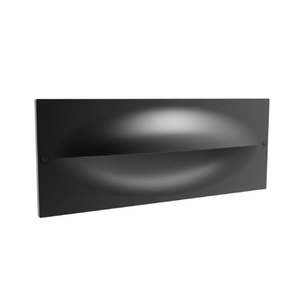 Ogatri: Recessed Exterior LED Tri-CCT Wall Light IP65 Black