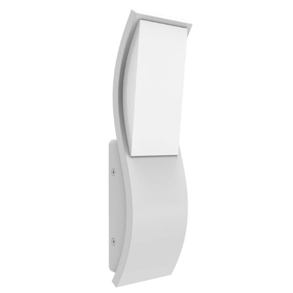 Ola Exterior LED Wavy Rectangular Surface Mounted Wall Light IP65 White