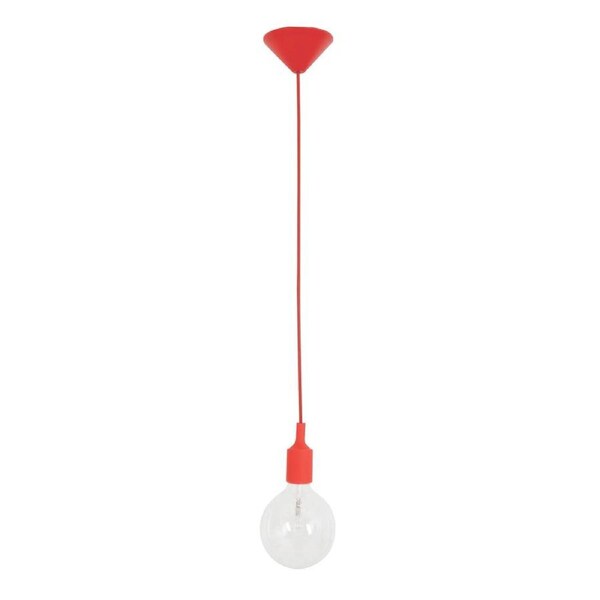 Pen Industrial Minimalist Silicone Pendant Light Suspensions (1m cable) Red