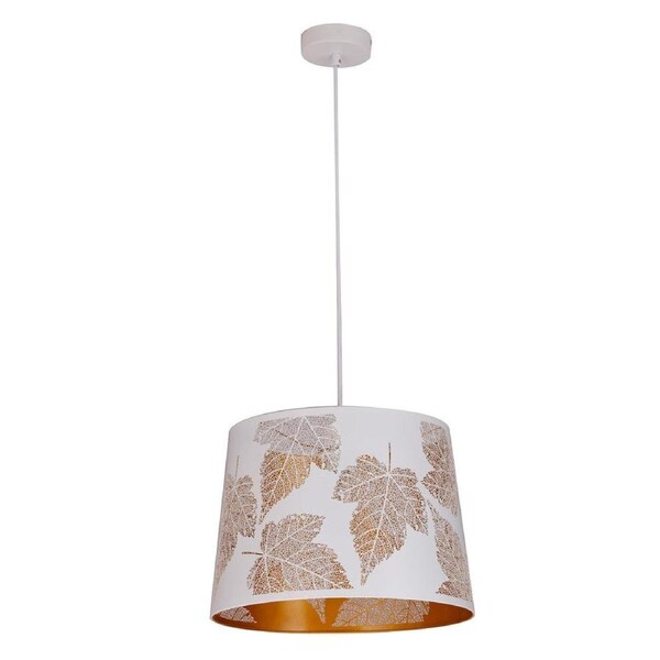 Penshade Interior Slanted with Maple Leaf Pattern Laser Cut Pendant Light White