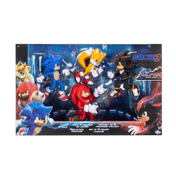 4pc Sonic The Hedgehog 3 Movie 5 In Action Figures Set Kids/Children 3y+