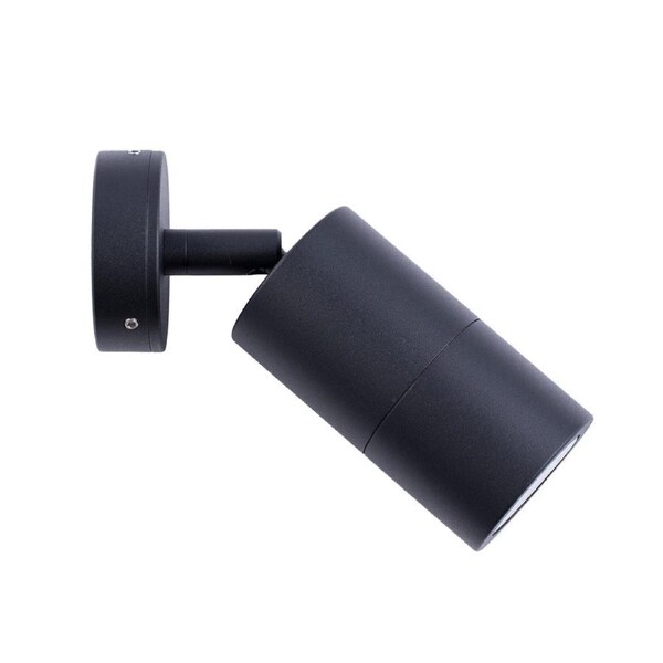 GU10 Exterior Wall Pillar 1-Light Adjustable Spot Light (Black Aluminium) IP65