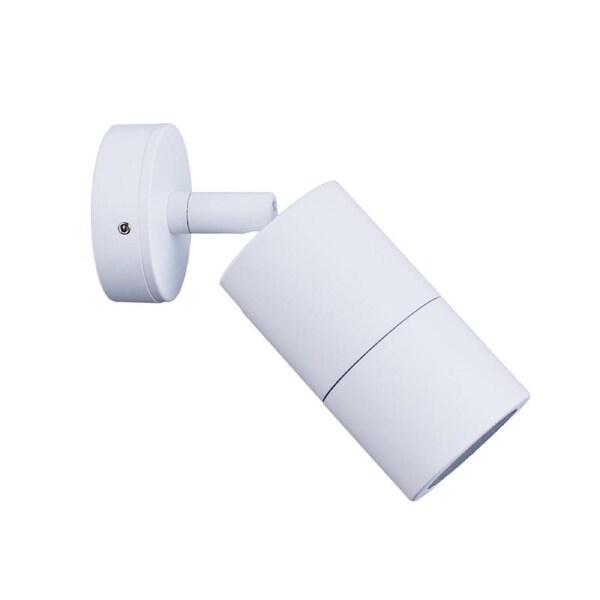 GU10 Exterior Wall Pillar 1-Light Adjustable Spot Light (White Aluminium) IP65