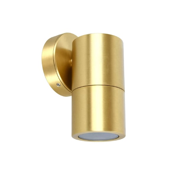 Exterior Wall Pillar Single Fixed Spot Light (Solid Polished Brass) IP65