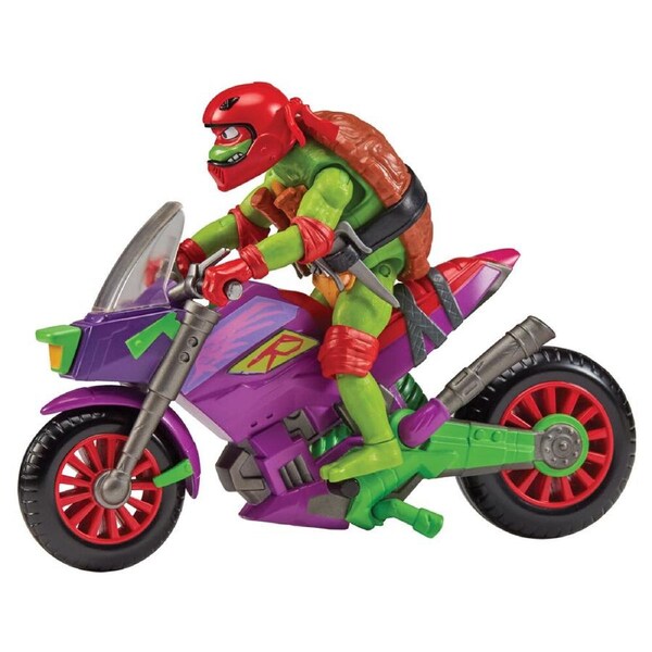 TMNT TV Mayhem Purple Dragon Motorcycle w/ Raphael Figure Kids/Children 4y+