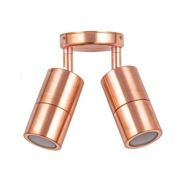 GU10 Exterior Wall Pillar 2-Light Adjustable Spot Light (Copper) IP65