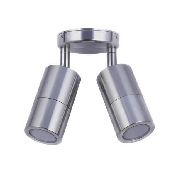 GU10 Exterior Wall Pillar 2-Light Adjustable Spot Light (Titanium Aluminium) IP65