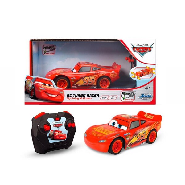 Disney Cars RC Lightning McQueen Turbo Racer 1:24 Scale Toy Kids Red 4y+