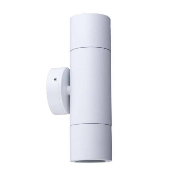 GU10 Exterior Wall Pillar Up/Down Spot Light (White Aluminium) IP65