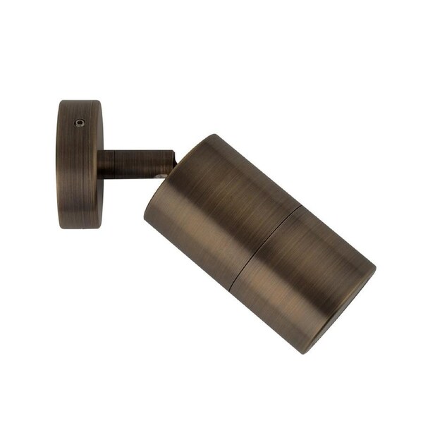 MR16 Exterior Wall Pillar 1-Light Adjustable Spot Light (Rustic Brass) IP65