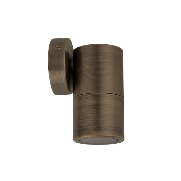 MR16 Exterior Wall Pillar Single Fixed Spot Light (Rustic Brass) IP65