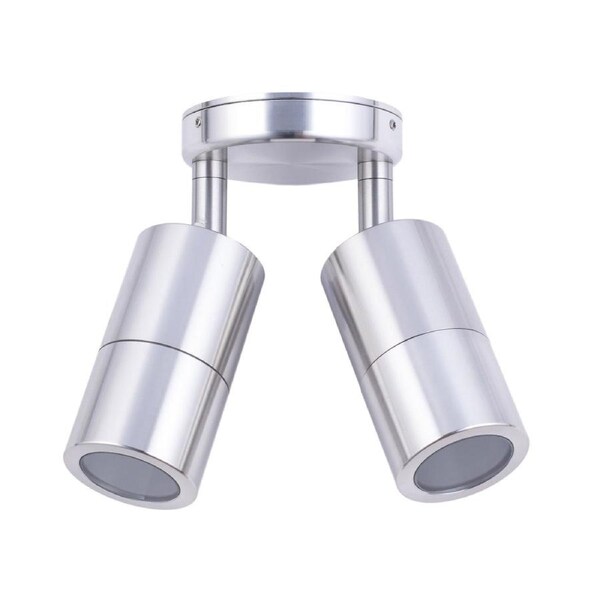 MR16 Exterior Wall Pillar 2-Light Adjustable Spot Light (Anodized Aluminium) IP65
