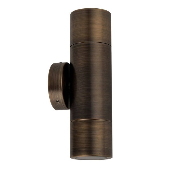 MR16 Exterior Wall Pillar Up/Down Spot Light (Rustic Brass) IP65