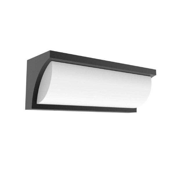 Repisatri Exterior LED Tri-CCT Curved Wedge Surface Mounted Wall Light IP65 Dark Grey