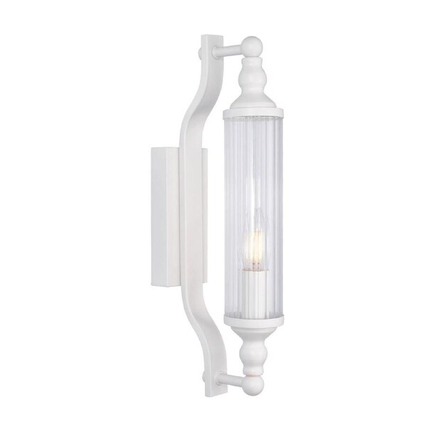 Rodillo Interior Tubular Clear Glass Wall Light White