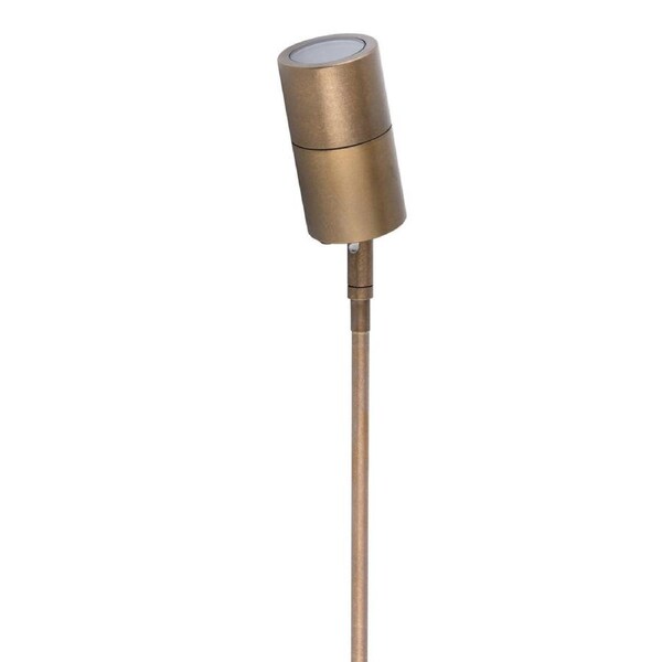 Single Adjustable Head Garden Spike Light IP65 Aged Brass