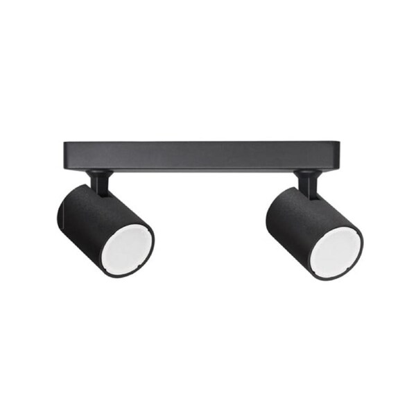 Interior 2XLight Adjustable Bar Base Surface Mounted Spot Light Black