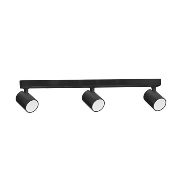 Interior 3XLight Adjustable Bar Base Surface Mounted Spot Light Black