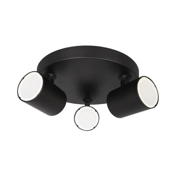 Interior 3XLight Adjustable Round Base Surface Mounted Spot Light Matt Black