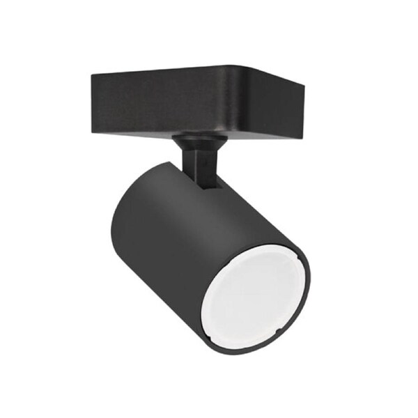 Interior 1 Light Adjustable Square Base Surface Mounted Spot Light Matt Black