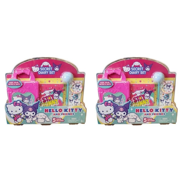 2PK Hello Kitty & Friends Secret Diary Journal Stationery Set Kids/Children 6y+