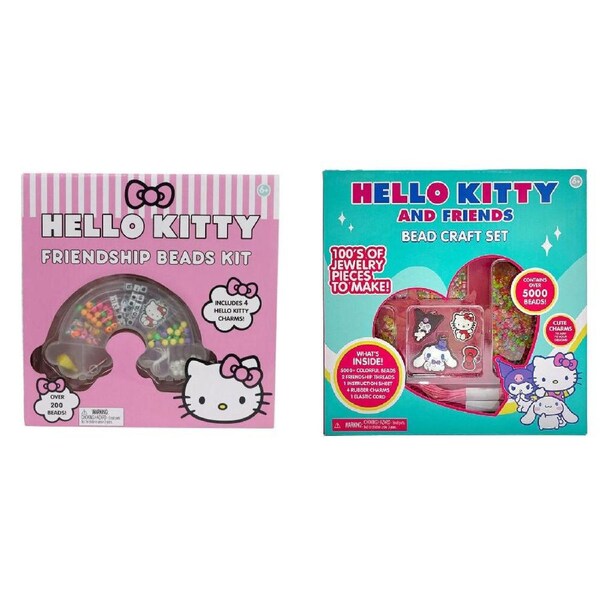 2pc Hello Kitty & Friends Beads Set DIY Jewellery Making Kit Kids Combo 6y+