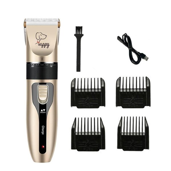 Catzon Pet Hair Clippers Rechargeable with 5 Speeds Grooming Tool for Dog-Gold
