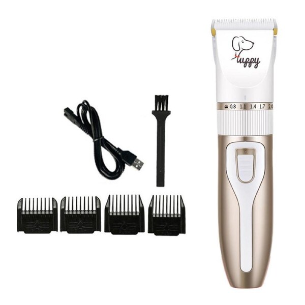 Catzon Pet Hair Clippers Rechargeable with 5 Speeds Grooming Tool for Dog-Champagne