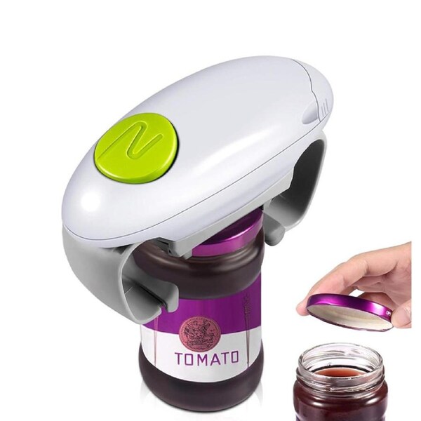 Catzon Electric Jar Opener Fits Almost Size Lids with Auto-Off for Weak Hands-Green