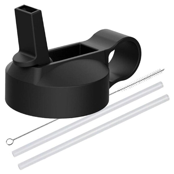Catzon Wide Mouth Lid with 2 Straw & Cleaning Brush for Hydro Flask