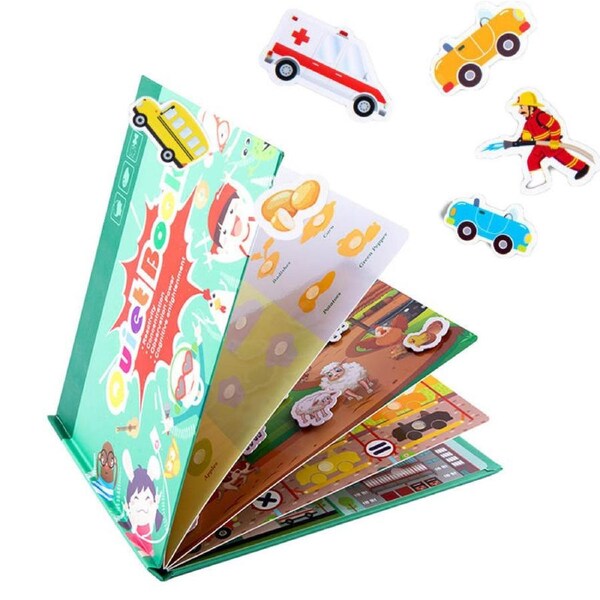 Catzon Montessori Quiet Book for Toddlers Preschool Learning Activities-4 in 1