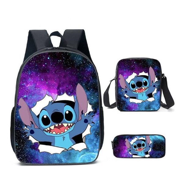 Catzon Cartoon Backpack Set with Shoulder Bag & Pencil Bag Adjustable-H