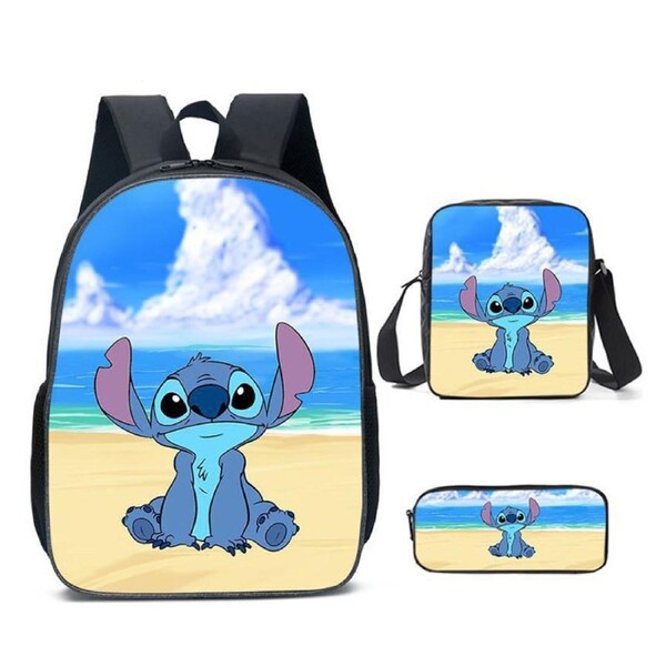 Catzon Cartoon Backpack Set with Shoulder Bag & Pencil Bag Adjustable-L