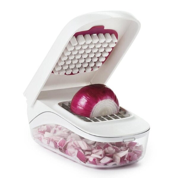 Catzon Onion Chopper with Container & Easy Pour Opening Vegetable Cutter