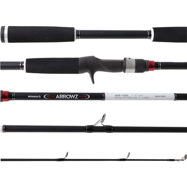 Atomic Arrowz Carbon Fishing Rod Swin Bait Casting 7ft 6 inch 1 Piece 17 - 30lb