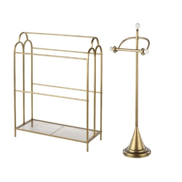 Society Home Kingsley Bathroom Set Toilet Roll Holder And Towel Rack