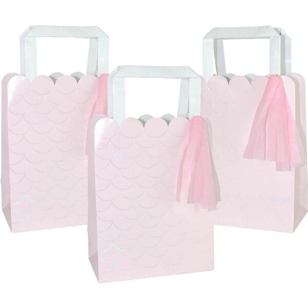Ginger Ray Mermaid Magic Paper Gift Bags with Pink Tassels (Pack of 5)