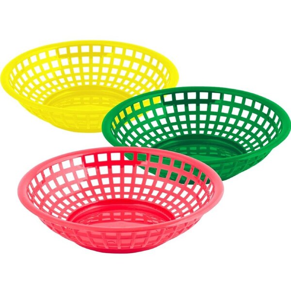 Assorted Round Plastic Snack Baskets (Pack of 3)