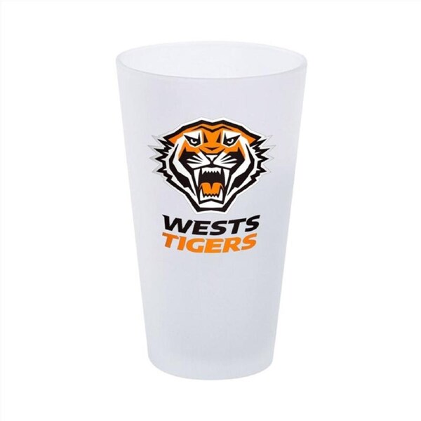 NRL - Wests Tigers Frosted Glass Tumbler