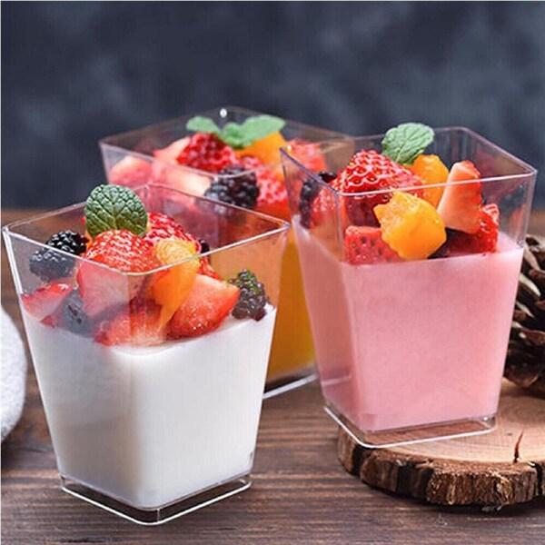 Dessert Cups Drink Wine Jelly Clear Plastic Mousse Cake Catering Tumbler 160M