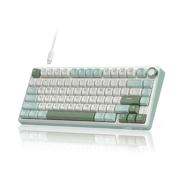 RK Royal R75 (23411) Wired RGB Hot Swap Mechanical Keyboard Sky Cyan Silver Switch