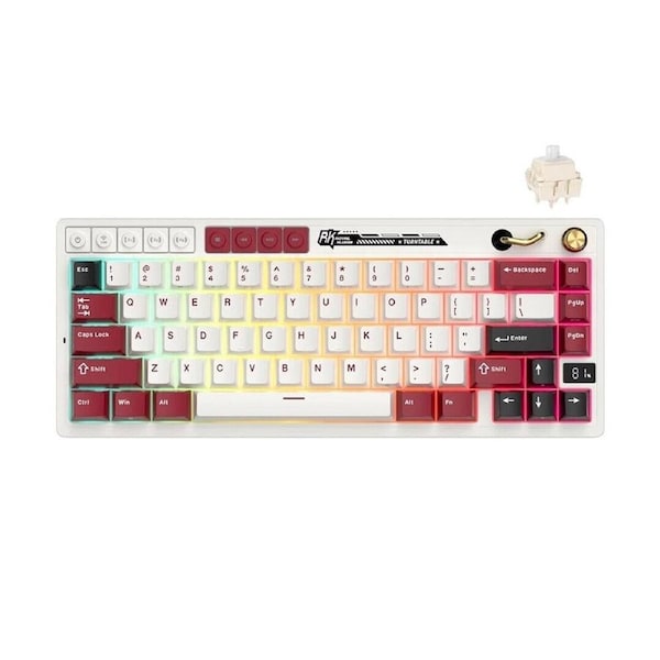 RK Royal RK M65 (27150) Tri-Mode RGB Hot Swap Mechanical Keyboard (Cream switch)