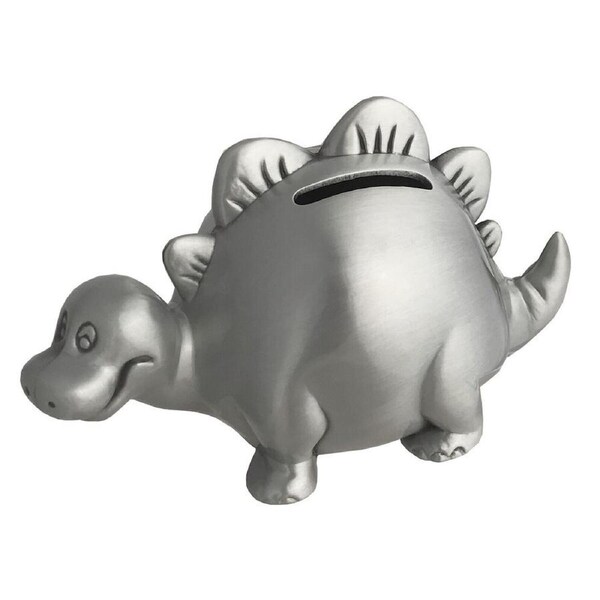 Russell Collection Money Bank - Pewter Finish Dinosaur