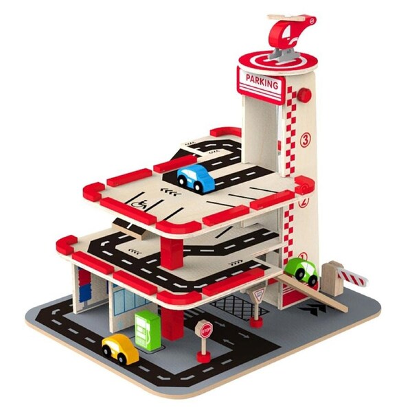 Bubbadoo Kids Wooden Garage Playset