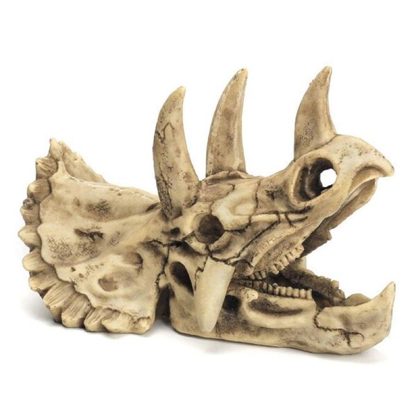 Aquarium Decorations Dinosaur Triceratops Skull Decor Resin Skull Model for Reptiles Hideout