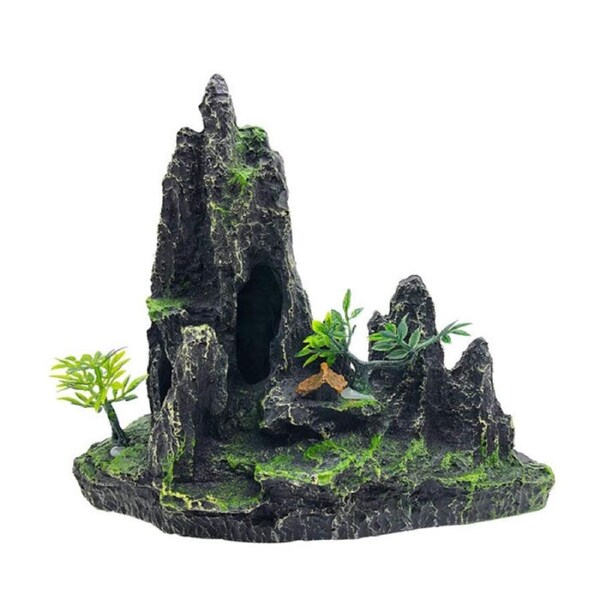 Aquarium Mountain View Decoration Resin Fish Tank Cave Ornaments Accessories-027