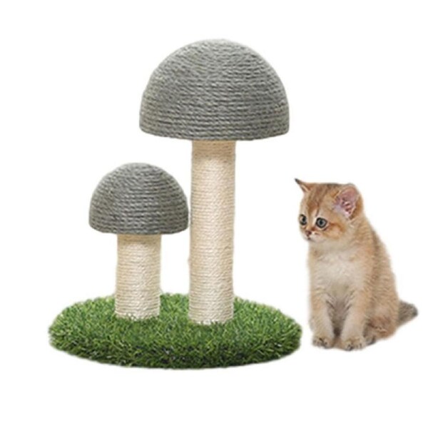 Cat Scratching Post Mushroom Natural Durable Sisal Board Scratcher-Gray