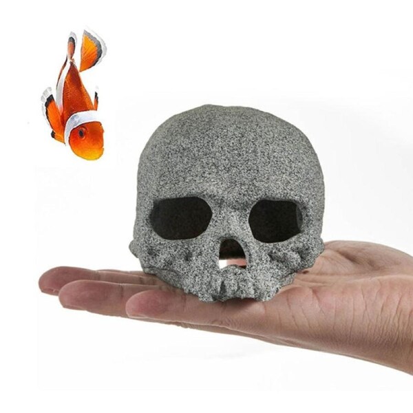 Aquarium Cave Decorations Rock Shrimp Cichlid Natural Breeding Hiding Cave Skull Stones-WW-1501