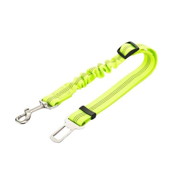 Seat Belt for Dogs with Elastic Bungee Buffer Car Travel Accessories-Green